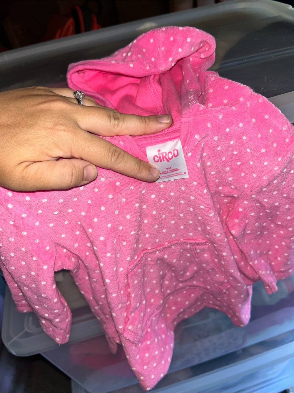 Circo Hot Pink Hooded Polka Dot Baby/Toddler Sweatshirt 9months